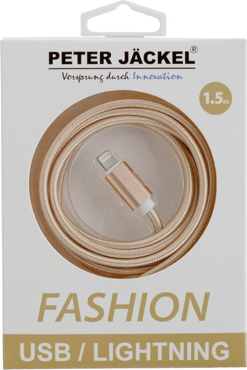 Actual product image Peter Jäckel FASHION 1.5m USB Data Cable Gold for Apple Lightning with sync and charge function (1.50 m, USB 2.0)