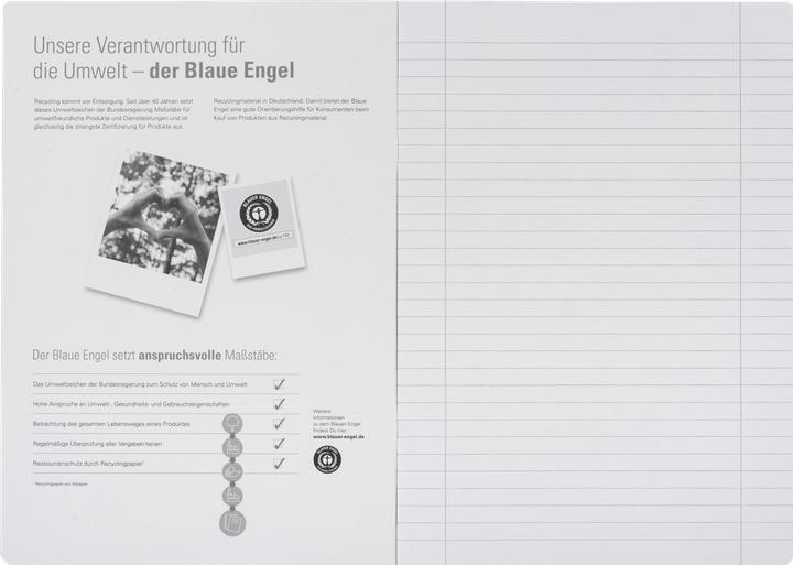 Produktbild Oxford Recycling Schulheft, A4, Lineatur 27 (A4, Speziallineatur, Kein Einband)