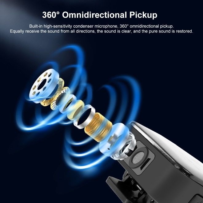 Actual product image Puluz Dual lavalier microphone USB-C