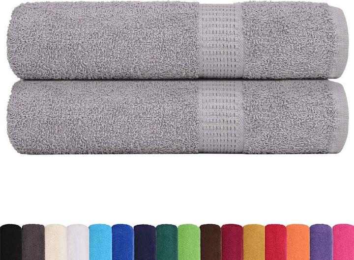 Immagine prodotto vidaXL Asciugamani da bagno 2 pz. Grigio 100x150 cm 360 g/m² 100% cotone Asciugamano da doccia (100 x 150 cm)