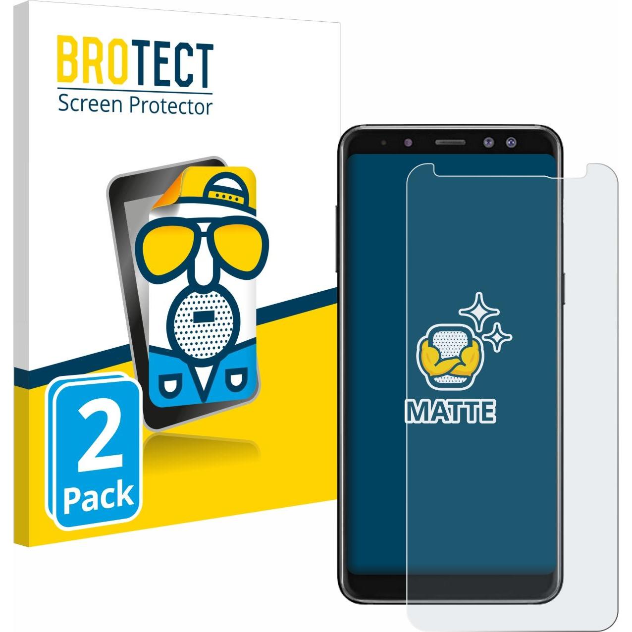 BROTECT Pellicola protettiva antiriflesso opaca (2 pz., Samsung Galaxy A8 (2018)), Pellicola protettiva smartphone, Grigio