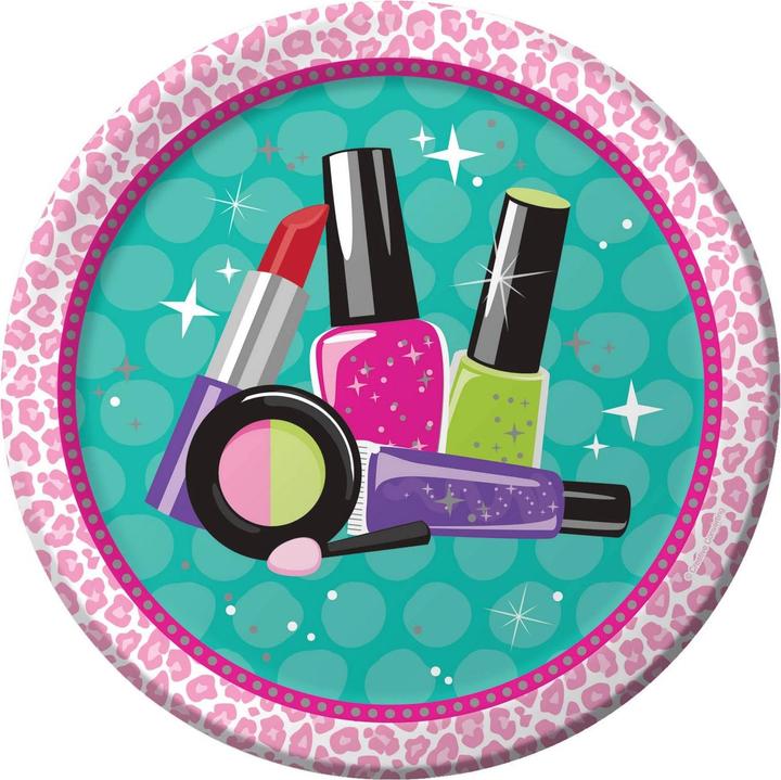 Actual product image Creative Party Sparkle Spa Cosmetics Birthday Party Plates (Pack of 8) (8 x)
