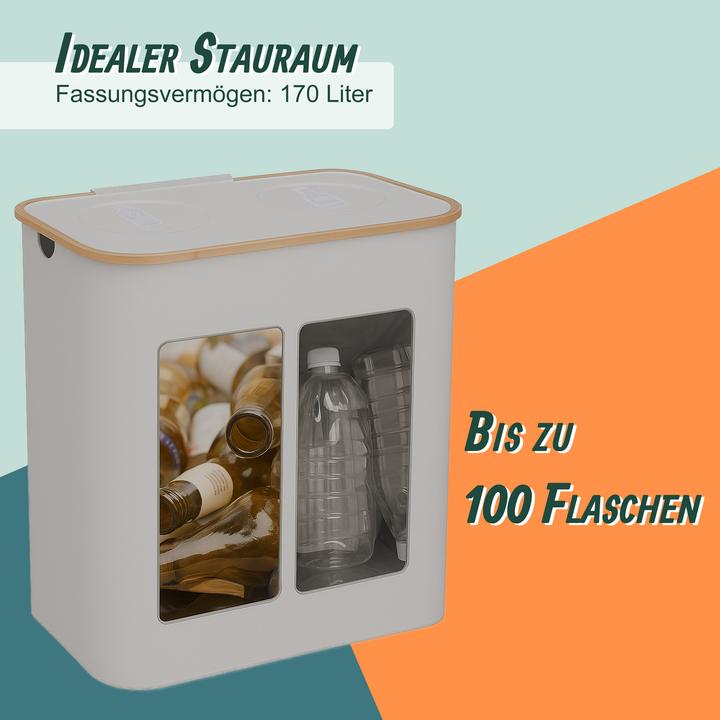 Produktbild Relaxdays Pfandflaschen-Sammelbehälter 2 Fächer (170 l)