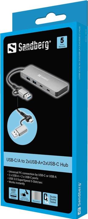 Produktbild Sandberg 136-64 (USB-C, USB-A, 4 Ports)