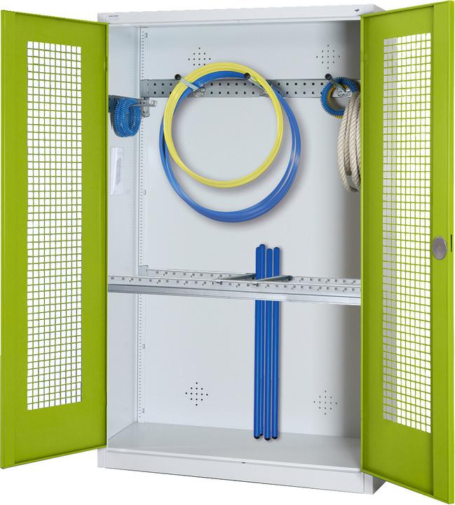 Actual product image C+P Modular sports equipment cabinet with basic equipment (HxWxD: 195x120x50 cm, with perforated hinged