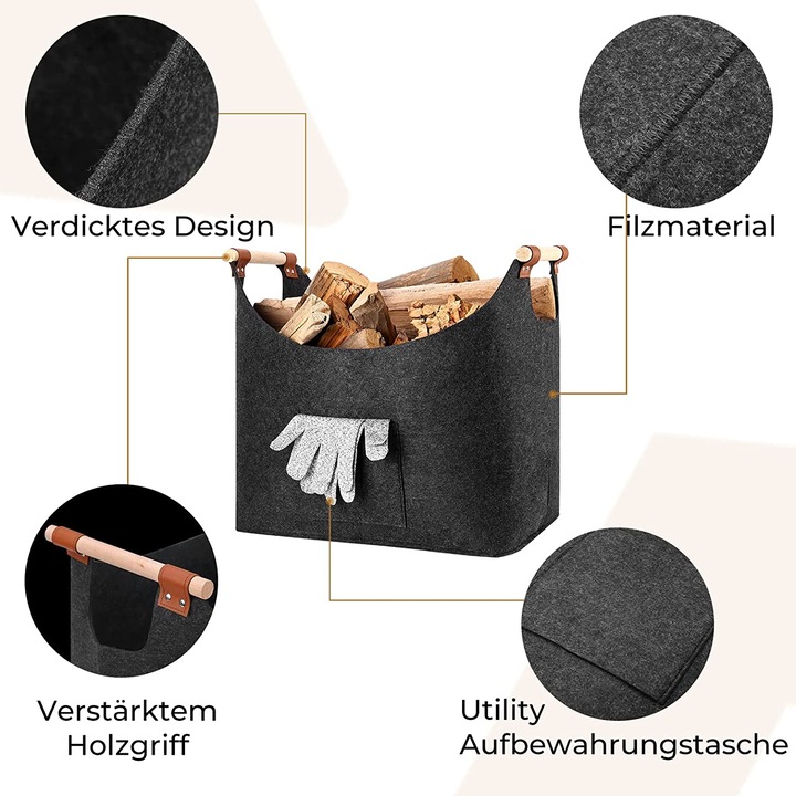 Produktbild Yamagahome Kaminholzkorb, Filz, 2 Stück