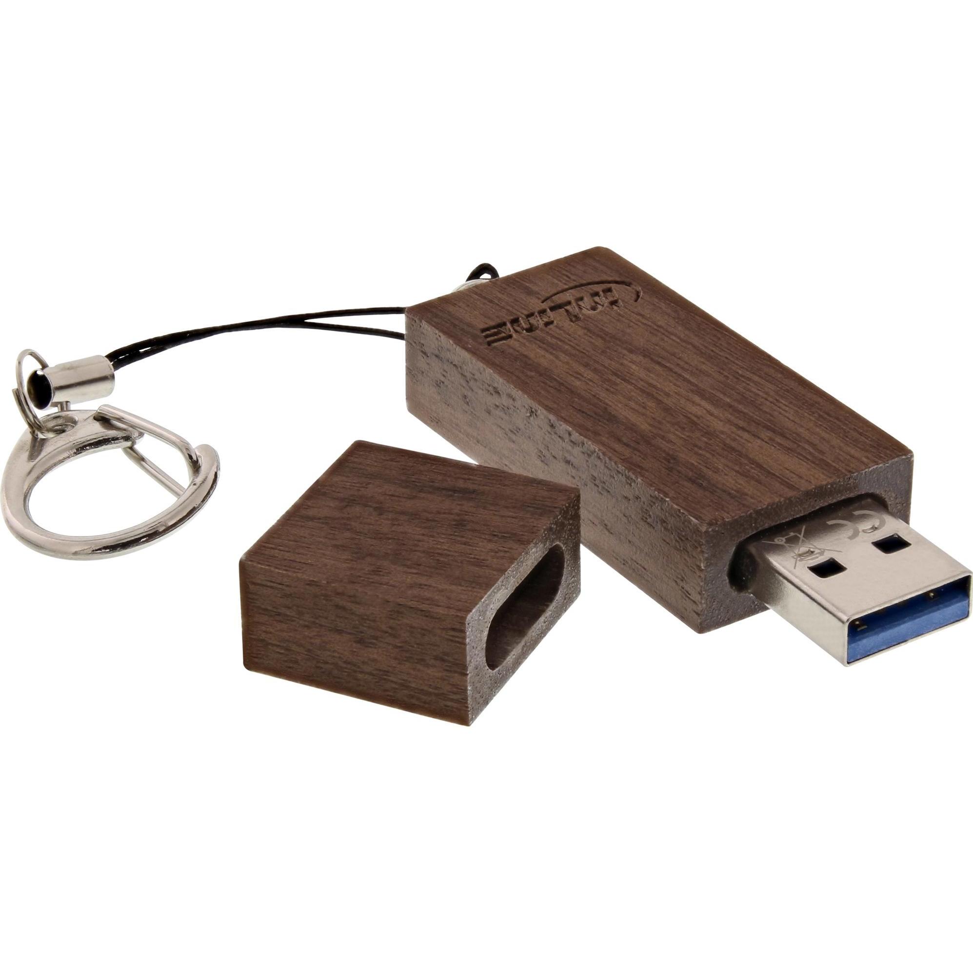 InLine Woodstick (128 GB, USB 3.2), USB Stick, Braun