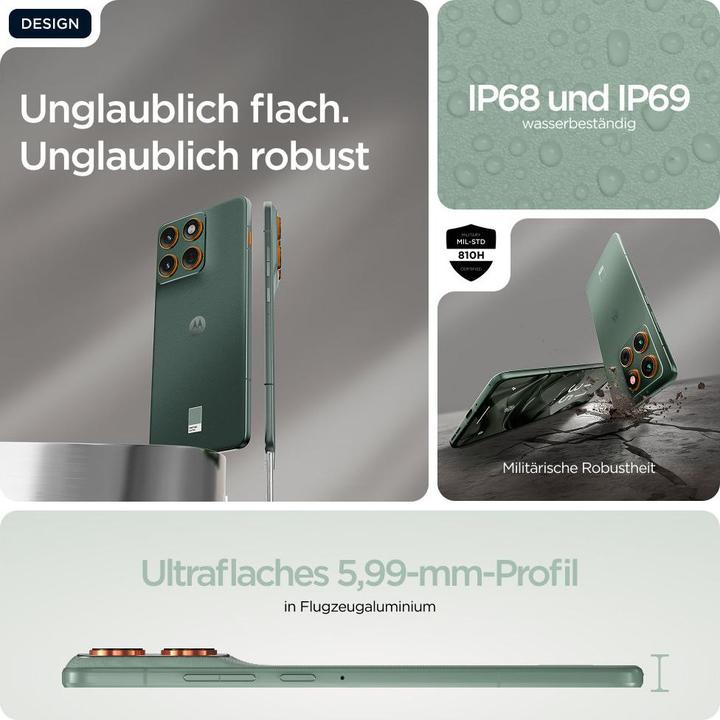 Produktbild Motorola Edge 70 (512 GB, PANTONE Lily Pad, 6.67", SIM + eSIM, 5G)