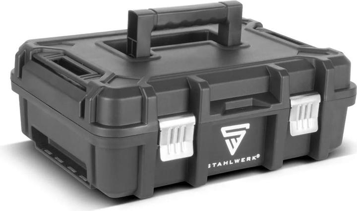 Actual product image Stahlwerk Mobile tool trolley with 3 system boxes on a stable rolling platform with swivel castors