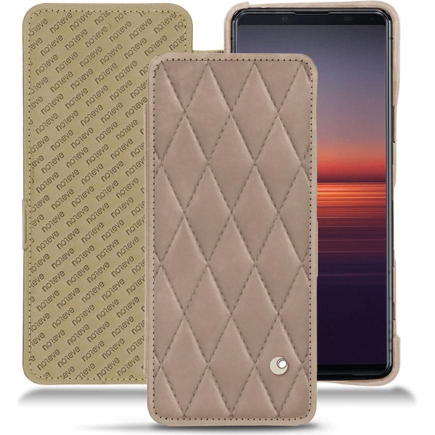 Noreve Lederschutzhülle horizontal (Sony Xperia 5 II), Smartphone Hülle, Beige
