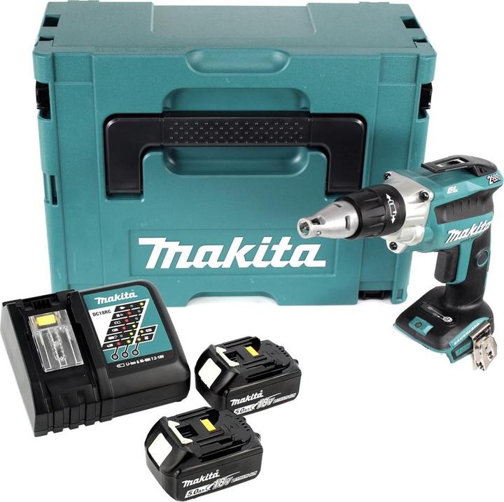 Produktbild Makita DFS 250 RTJ Akku Trockenbauschrauber 18 V Brushless + 2x Akku 5,0 Ah + Ladegerät + Makpac (Akkubetrieb)