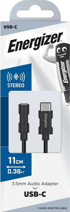 Actual product image Energizer Audio Adapter 3.5mm Jack to USB-C - 11cm (USB-C, 3.5mm jack)