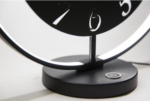 Produktbild Nextime 5188ZW - Tischuhr "Ting", intergriertes Licht, Metall, schwarz, 40 x 40,5 cm