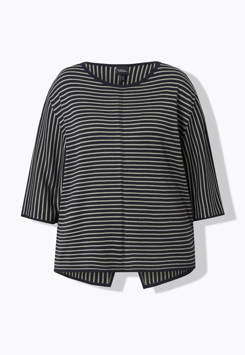 Produktbild Ulla Popken Pullover, Ringel, Oversized, Rundhals, 3/4-Arm (60)