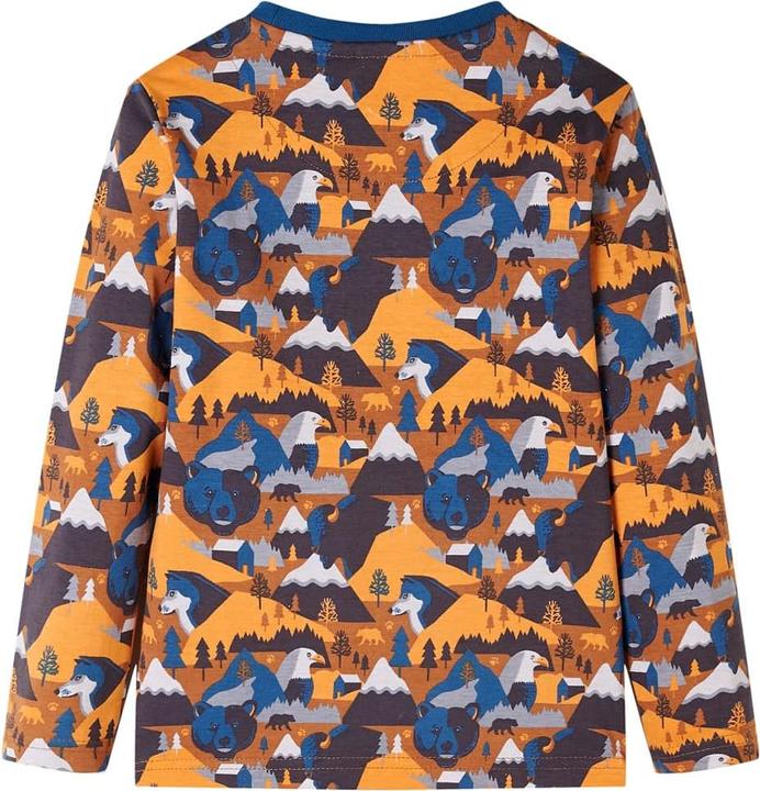 Produktbild vidaXL Kinderpyjama mit Langen Ärmeln Cognac 116,Material: 100 (116)