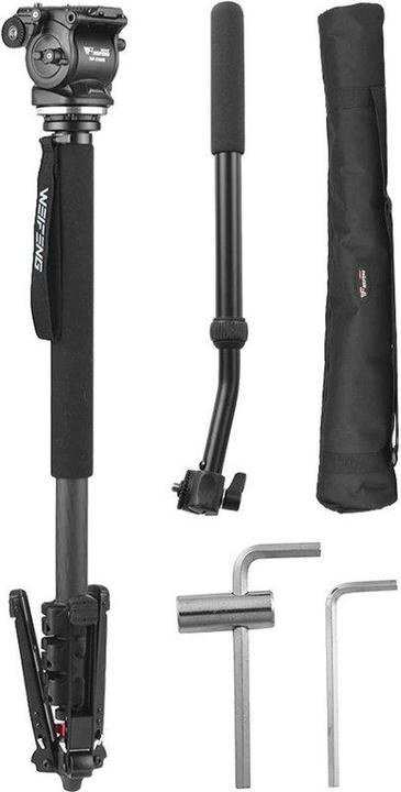 Actual product image Nest WF C500S Carbon Monopod met Fluid Video Head (Carbon)