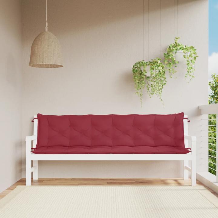 Actual product image VidaXL Garden bench cushions 2 pcs. O x ford fabric (200 x 50 x 7 cm)