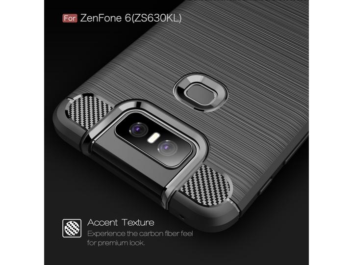 Actual product image Screenguard Asus ZenFone 6 Cover Carbon Brushed Soft TPU (Asus Zenfone 6)