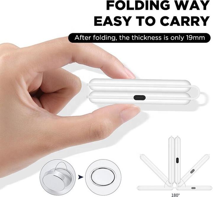 Produktbild PhoneLook Faltbare 15W Wireless Charger 3 in 1 Ladegerät für iPhone, AirPods & Apple Watch Hellblau (15 W)