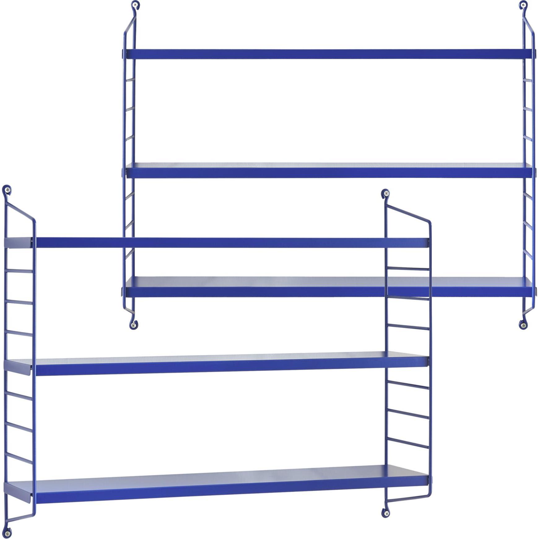 En.Casa, Regal, Modulares Wandregal Strängnäs 2er Set Blau