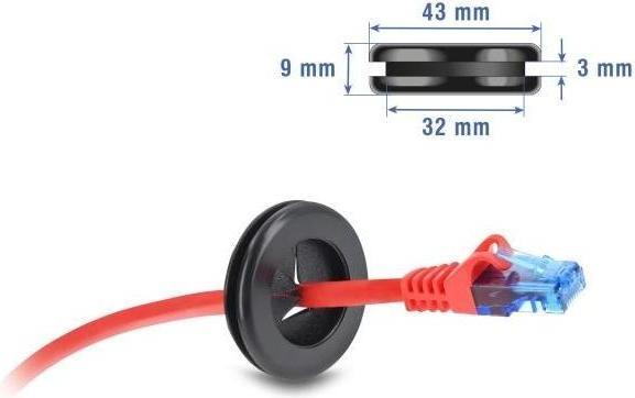 Immagine prodotto Delock Gummi Kabeldurchführung rund Ø 38 mm schwarz (Foro cavo)