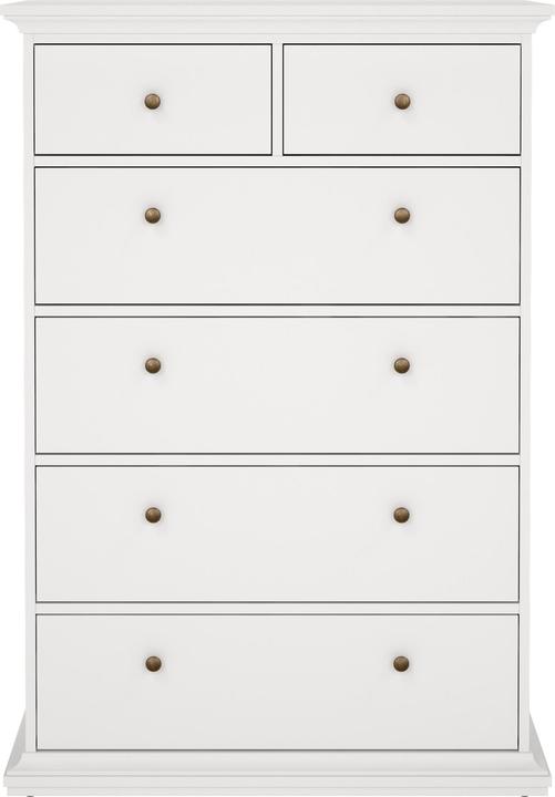 Image du produit Tvilum Paris Commode 6 tiroirsBlanc (96.20 x 48.50 x 139.76 cm)