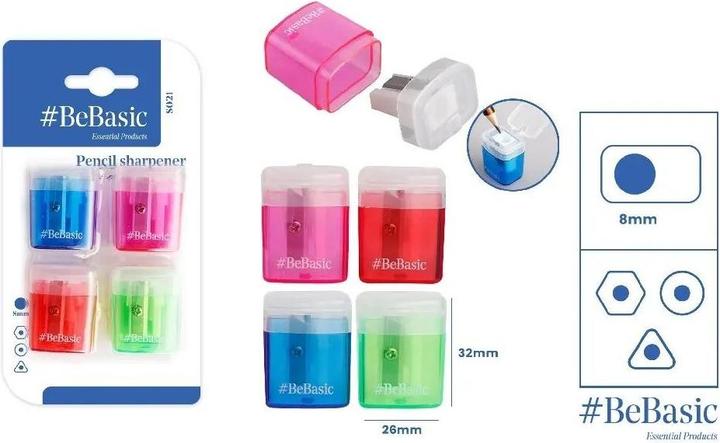 Produktbild BeBasic Bleistiftspitzer mit Behälter, 4-tlg