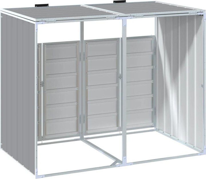 Produktbild VidaXL Mülltonnenbox für 2 Tonnen Grau 144x81x113 cm Stahl