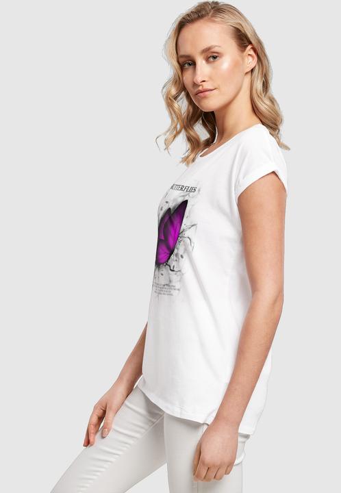 Produktbild Merchcode Ladies Butterflies Extended Shoulder Tee - 112637 (S)