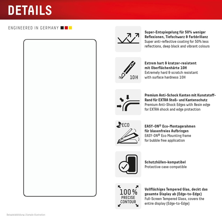 Actual product image Displex Premium Glass, Full Cover Panzerglas (1 Piece, Samsung Galaxy S25 Ultra)