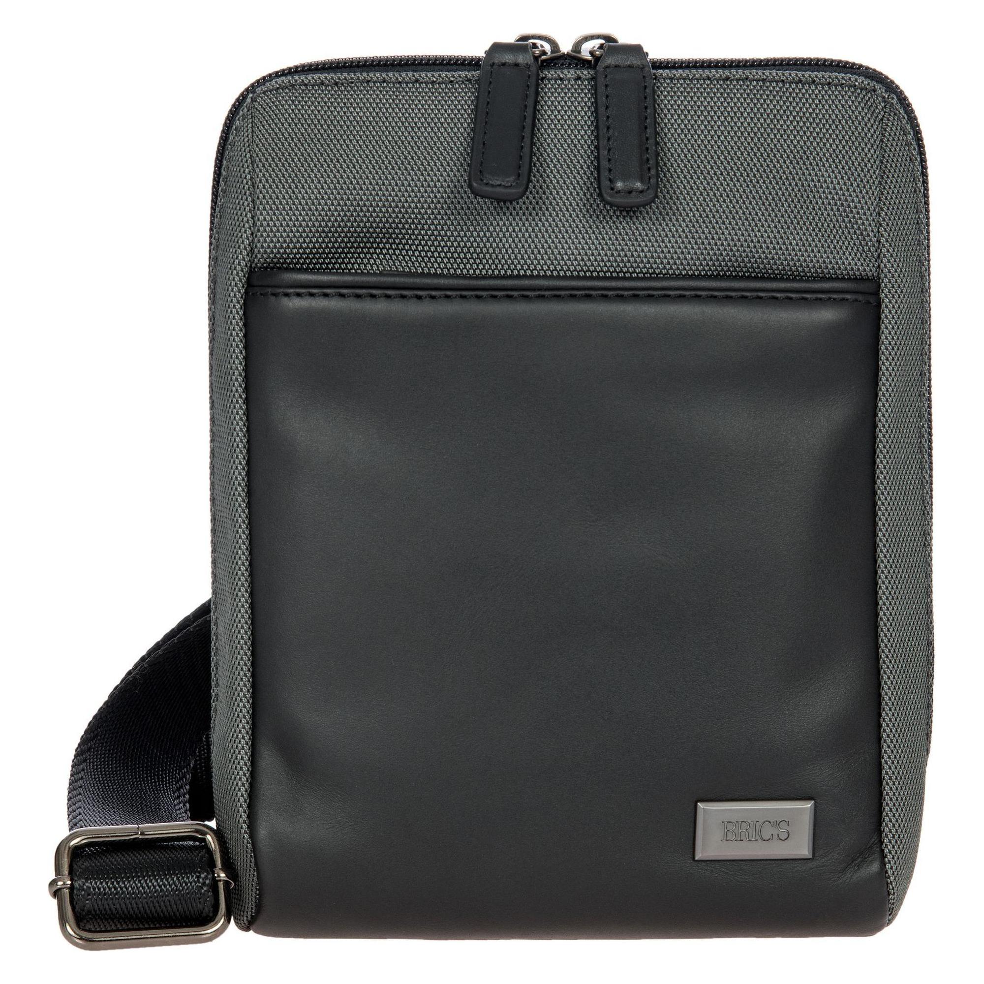Brics, Herren, Handtasche, Monza Umhängetasche 16 Cm, Grau, Schwarz