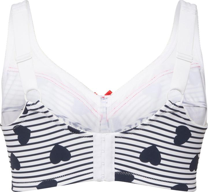 Image du produit Ulla Popken Soutien-gorge de maintien, sans armatures, imprimé coeurs/rayures - bonnet C-D (115 C)