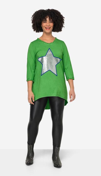Produktbild Angel of Style T-Shirt, A-Linie, Pailletten-Stern, V-Ausschnitt, 3/4-Ärmel (46)
