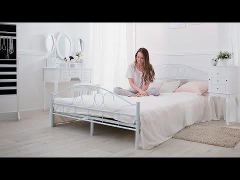 Produktbild tectake Metallbett (200 x 180 cm)