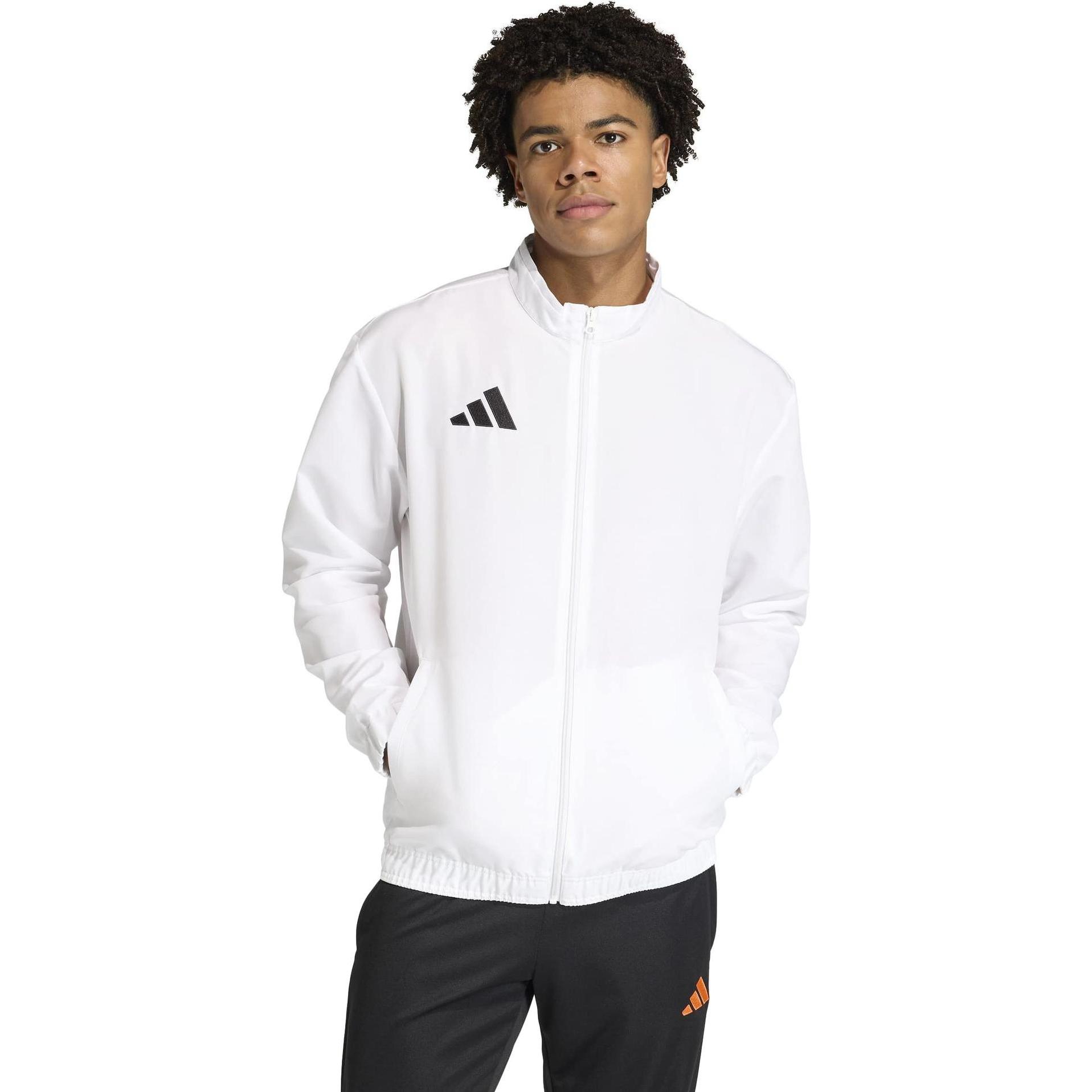 Adidas, Uomini, Maglietta Sportiva, Weisses Herren-Sweatshirt Mit Einzugsmotiv (M), Bianco, M