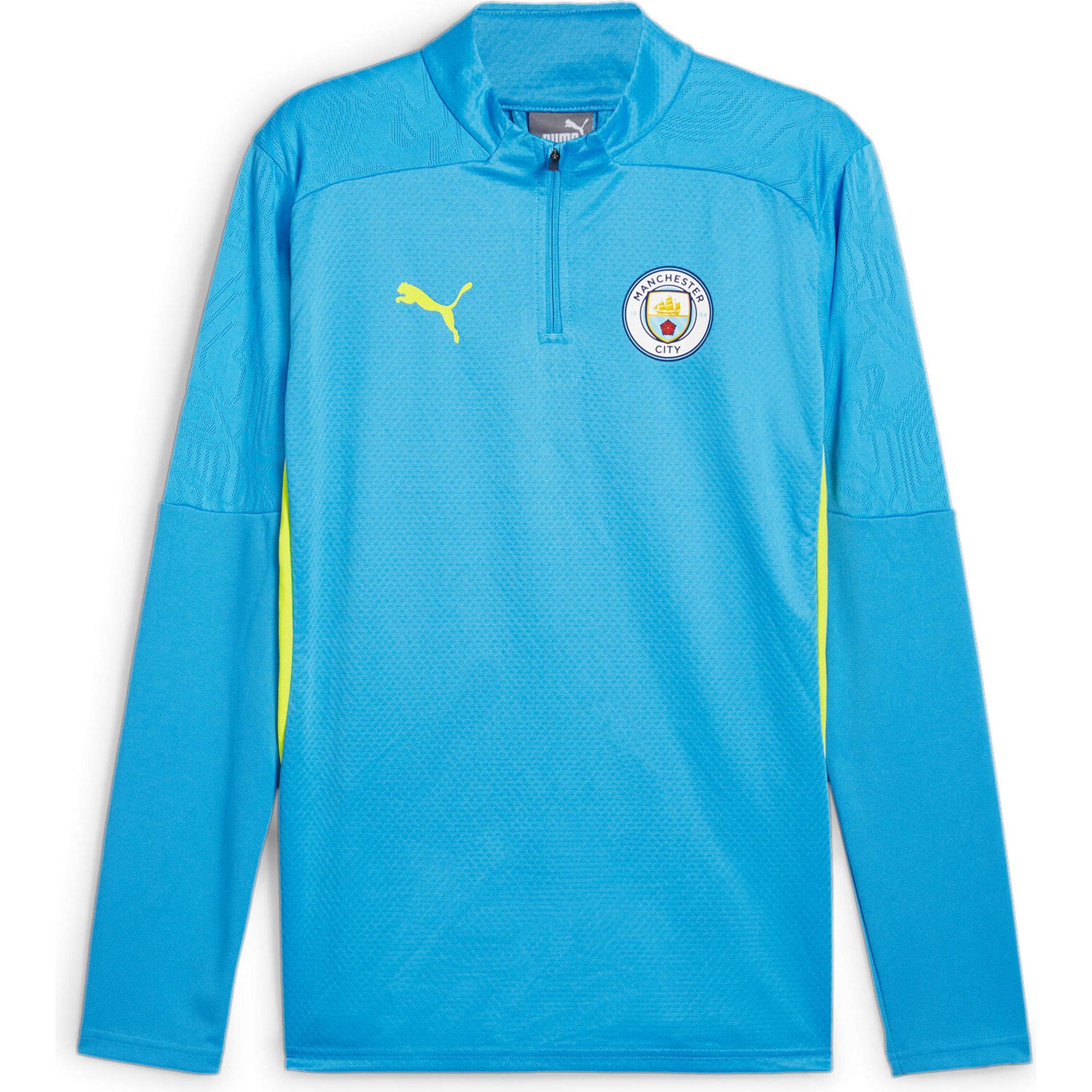 Puma, Herren, Sportshirt, MCFC Training 1/4 Zip Top (S), Blau, S