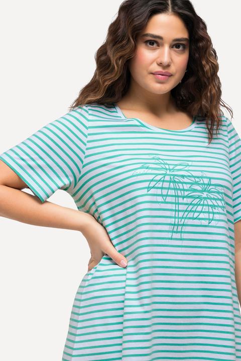 Produktbild Ulla Popken T-Shirt, Ringel, Palmenstickerei, Rundhals, Halbarm (42, 44)