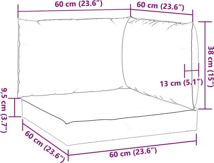 Produktbild vidaXL Palettenkissen (60 x 60 cm)