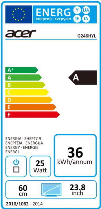 Energie-Label Acer G246hyl (1920 x 1080 Pixel)