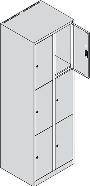 Actual product image C+P CP Classic Plus locker cabinet light grey 080000-203 S10008, 9 lockers 60.0 x 50.0 x 185.0 (60 x 50 x 185 cm)