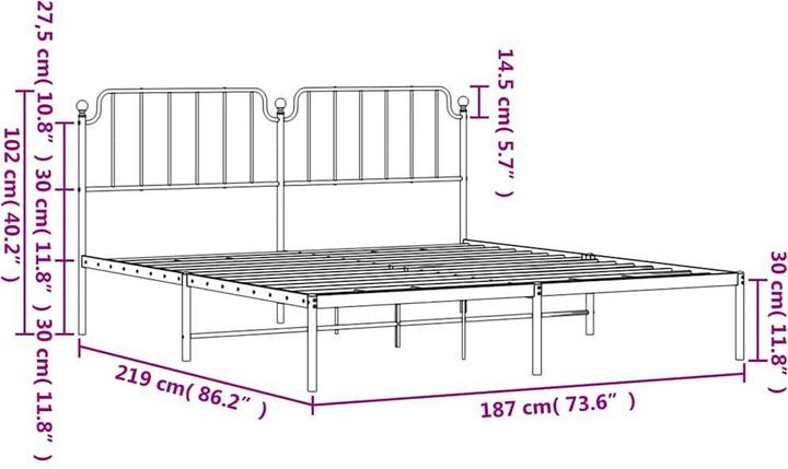 Image du produit vidaXL Bettgestell (183 x 213 cm)