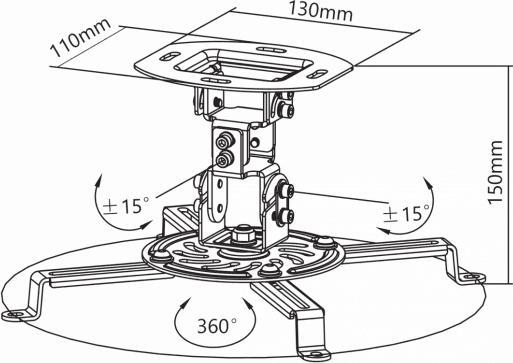 Actual product image Sbox Projector Ceiling Mount PM-18 (Ceiling)