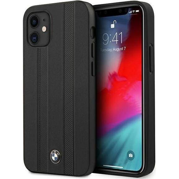 Thumbnail - BMW Hard Case Leather Tire Marks für Apple iPhone 12 mini - black (Apple iPhone 12 mini), Smartphone Hülle, Schwarz