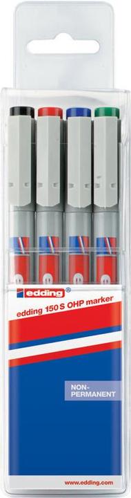 Actual product image Edding Foil pen 150 S Line width: 0.3 mm Writing colour: red, blue, green, black Document-proof: No (1x Black, 1x green, 1x blue, 1x Red, 0.30 mm, 4 x)