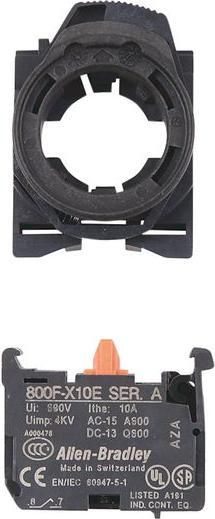 Image du produit Allen Bradley Bloc de contact, 1NC, 600 V Boutons-poussoirs de la série 800