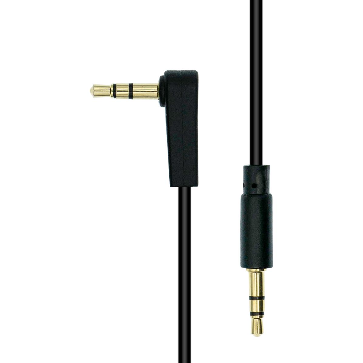 Thumbnail - ProXtend Mini-Jack 3-Pin Angled Slim Cable M-M Black 1M (1 m), Audio Kabel