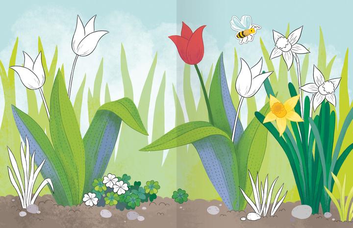 Actual product image Ravensburger My spring colouring sticker book - Large book with over 300 stickers, lots of stickers to