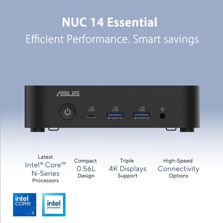 Image du produit ASUS NUC 14 Essential Kit RNUC14MNK9700002 EU Cord L6 (Intel N97)