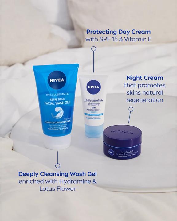 Produktbild NIVEA Cleansing Face Gel For Normal And Combination Skin Refreshing Wash Gel 150 Ml (Reinigungsgel, 150 ml)