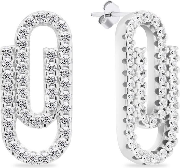 Image du produit Brilio Silver - Boucles d'oreilles originales en argent avec zircons clairs EA996W (Argent)